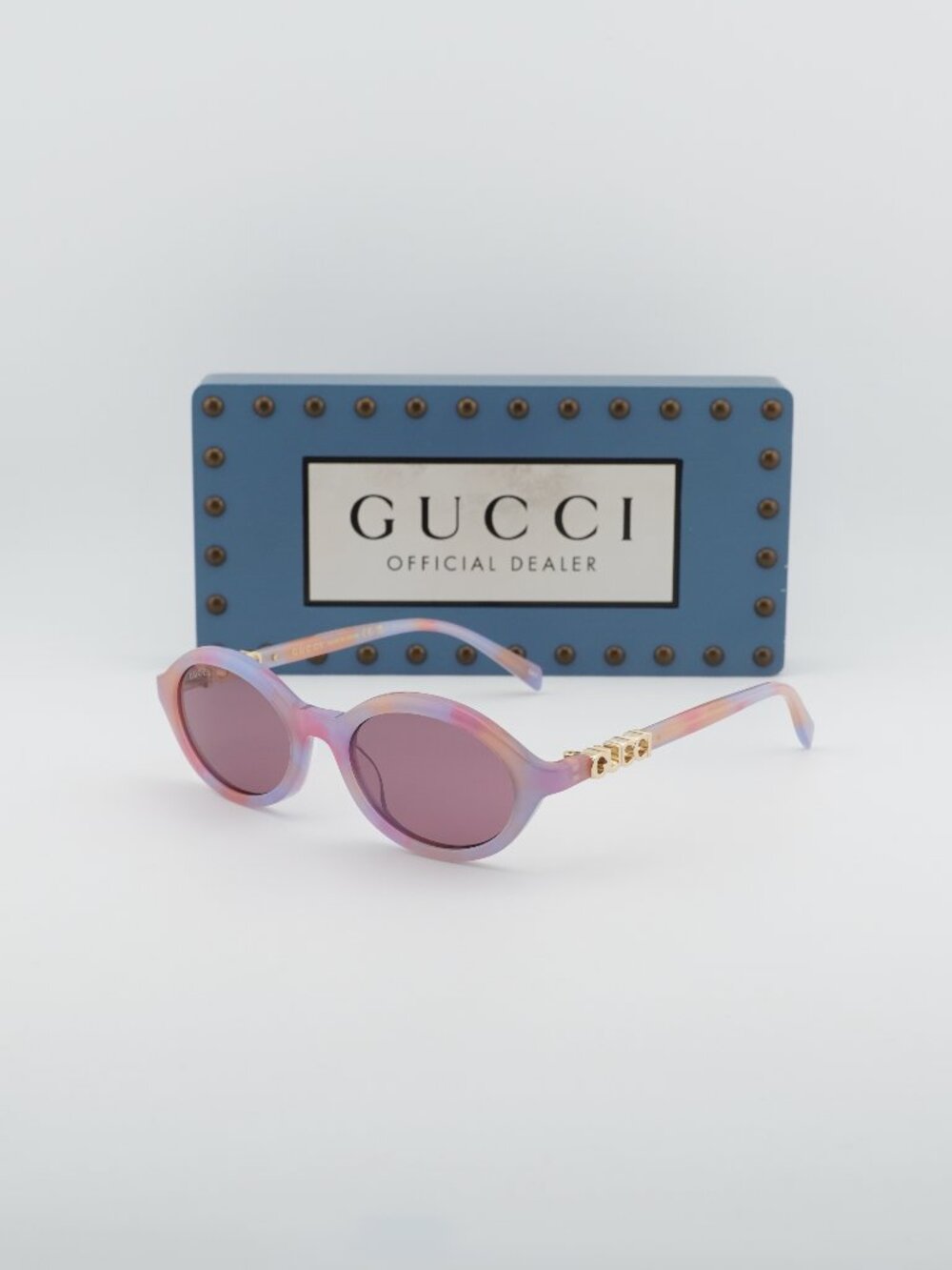 Gucci GG2153S 005 Oval Sunglasses – Pink Havana / Violet